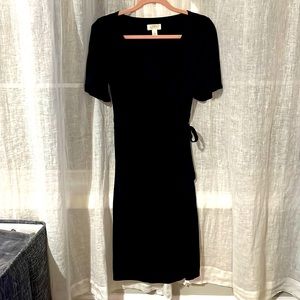 LOFT Black Petite Classic Timeless Wrap Dress - 10P